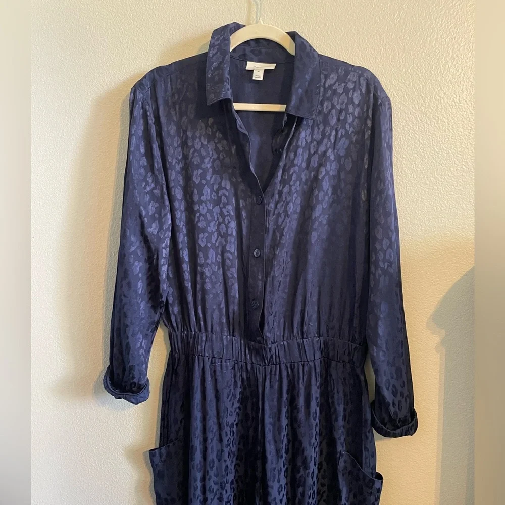 On  34th Animal Print Navy Blue Jumpsuit - Picture 3 of 8